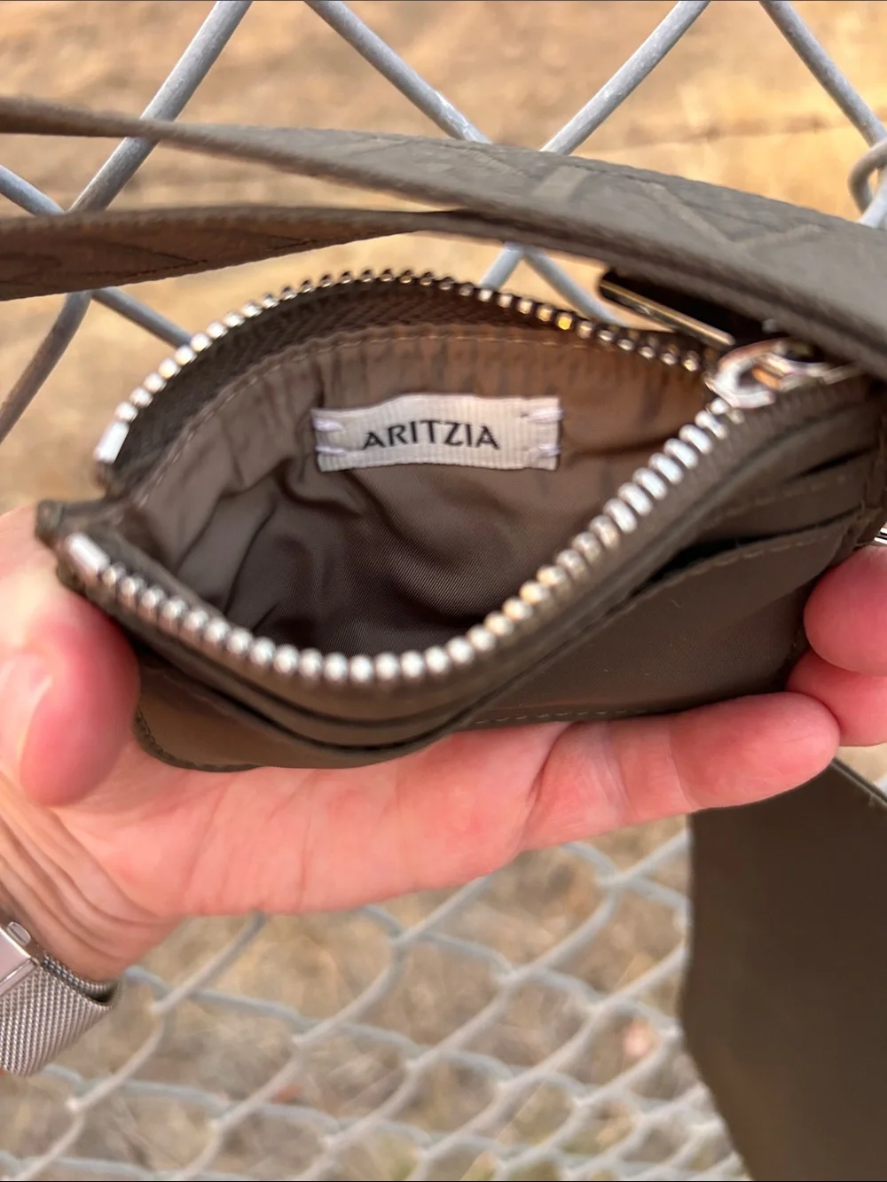 Aritzia Go-Getter Wristlet Olive Green